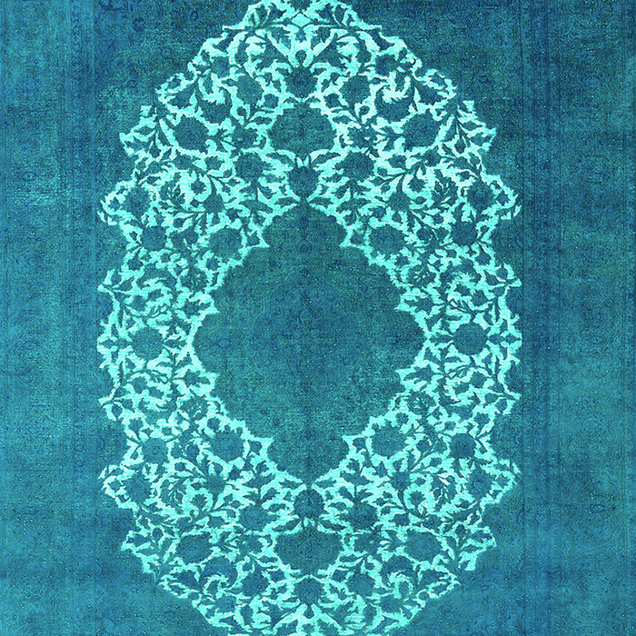 Machine Washable Oriental Turquoise Industrial Area Rugs, wshurb3250turq