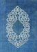 Mid-Century Modern Iceberg Blue Oriental Rug, urb3250