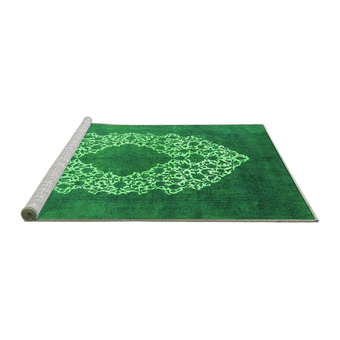 Sideview of Machine Washable Oriental Green Industrial Area Rugs, wshurb3250grn