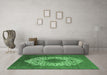 Machine Washable Oriental Emerald Green Industrial Area Rugs in a Living Room,, wshurb3250emgrn