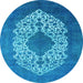 Round Oriental Light Blue Industrial Rug, urb3250lblu