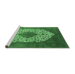 Sideview of Machine Washable Oriental Emerald Green Industrial Area Rugs, wshurb3250emgrn