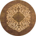 Round Oriental Orange Industrial Rug, urb3250org