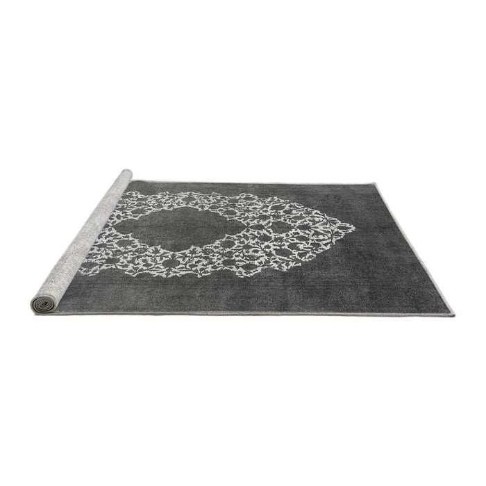 Sideview of Machine Washable Oriental Gray Industrial Rug, wshurb3250gry
