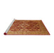 Sideview of Machine Washable Industrial Modern Orange Rug, wshurb3251