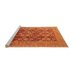 Sideview of Machine Washable Oriental Orange Industrial Area Rugs, wshurb3251org