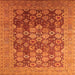 Square Oriental Orange Industrial Rug, urb3251org