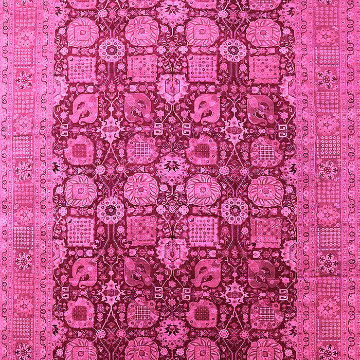 Machine Washable Oriental Pink Industrial Rug, wshurb3251pnk