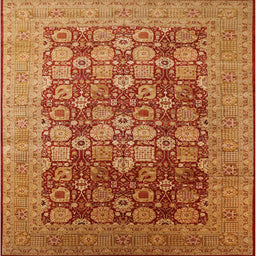 Square Machine Washable Industrial Modern Orange Rug, wshurb3251
