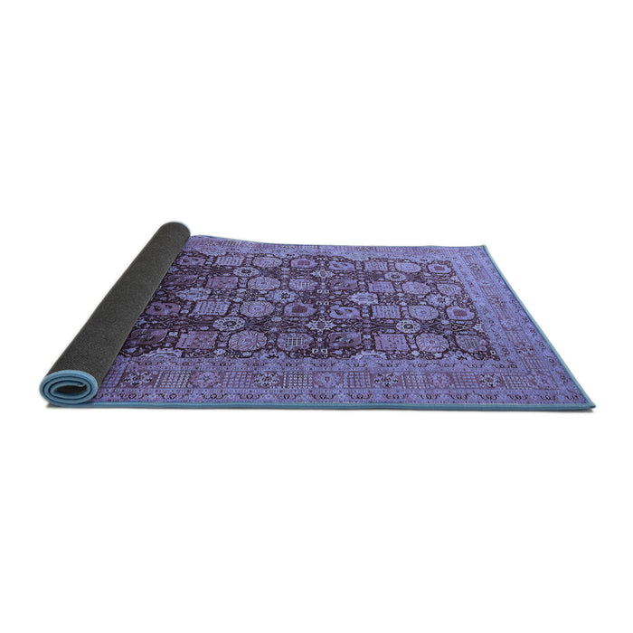 Sideview of Oriental Blue Industrial Rug, urb3251blu
