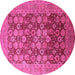 Round Oriental Pink Industrial Rug, urb3251pnk