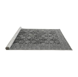Sideview of Machine Washable Oriental Gray Industrial Rug, wshurb3251gry