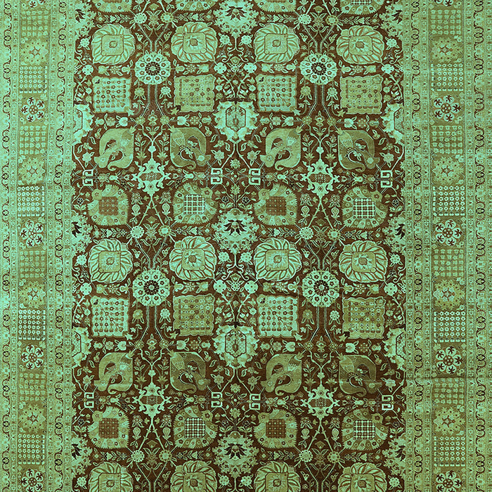 Machine Washable Oriental Turquoise Industrial Area Rugs, wshurb3251turq