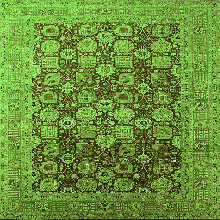 Square Oriental Green Industrial Rug, urb3251grn