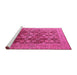 Sideview of Machine Washable Oriental Pink Industrial Rug, wshurb3251pnk