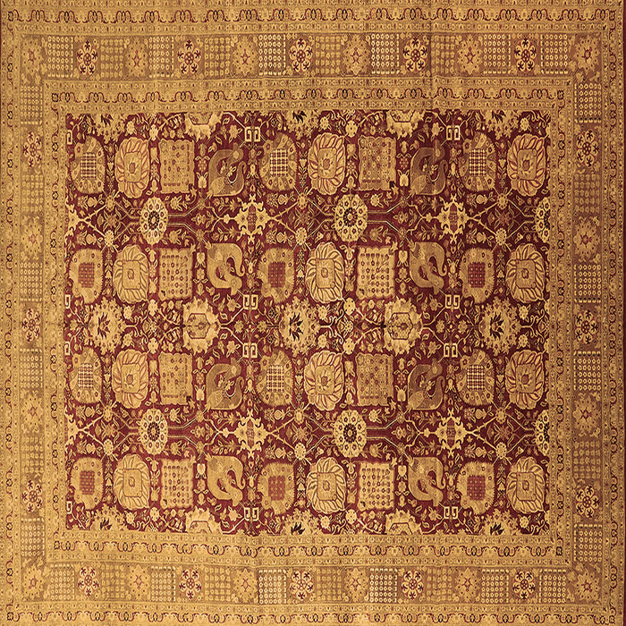 Square Machine Washable Oriental Brown Industrial Rug, wshurb3251brn