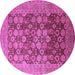 Round Oriental Purple Industrial Rug, urb3251pur