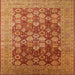 Square Mid-Century Modern Orange Oriental Rug, urb3251