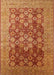 Mid-Century Modern Orange Oriental Rug, urb3251