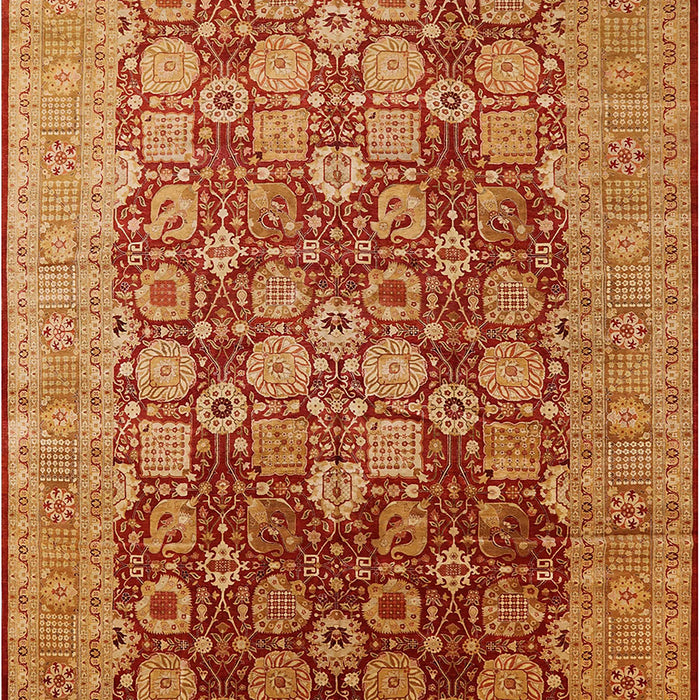 Mid-Century Modern Orange Oriental Rug, urb3251