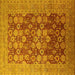 Square Machine Washable Oriental Yellow Industrial Rug, wshurb3251yw