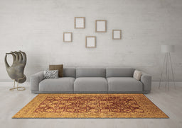Machine Washable Oriental Brown Industrial Rug in a Living Room,, wshurb3251brn