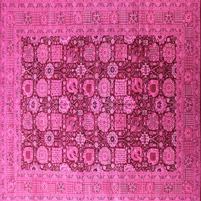 Square Machine Washable Oriental Pink Industrial Rug, wshurb3251pnk