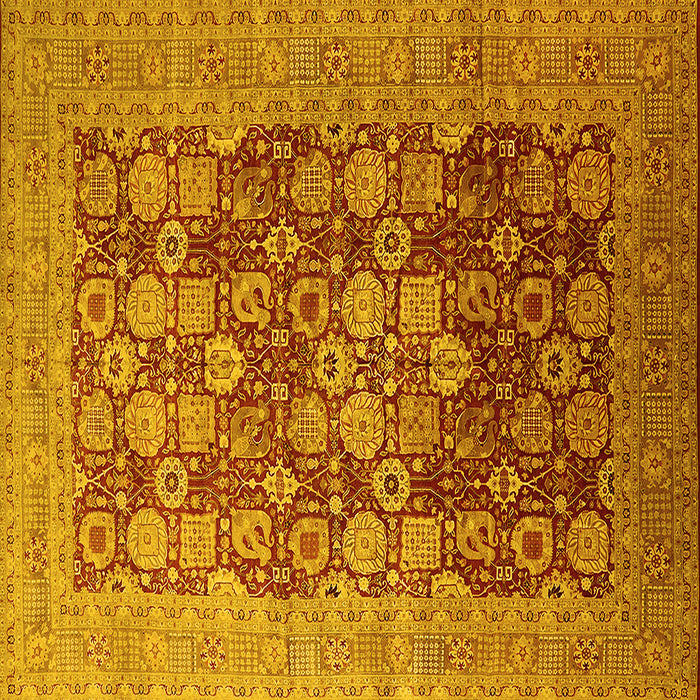 Square Oriental Yellow Industrial Rug, urb3251yw