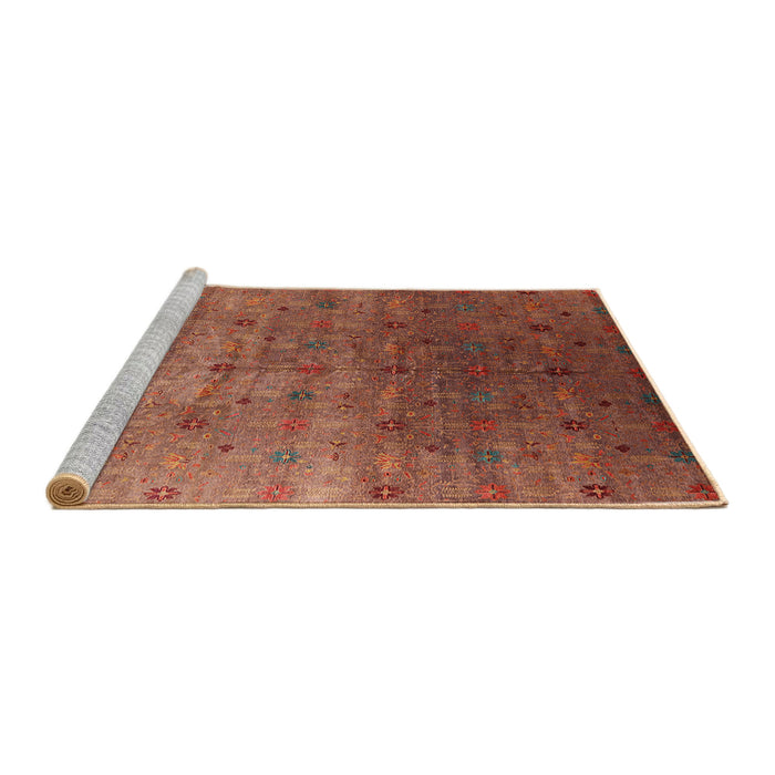 Sideview of Machine Washable Industrial Modern Red Rug, wshurb3252