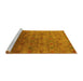 Sideview of Machine Washable Oriental Yellow Industrial Rug, wshurb3252yw