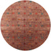 Round Machine Washable Industrial Modern Red Rug, wshurb3252