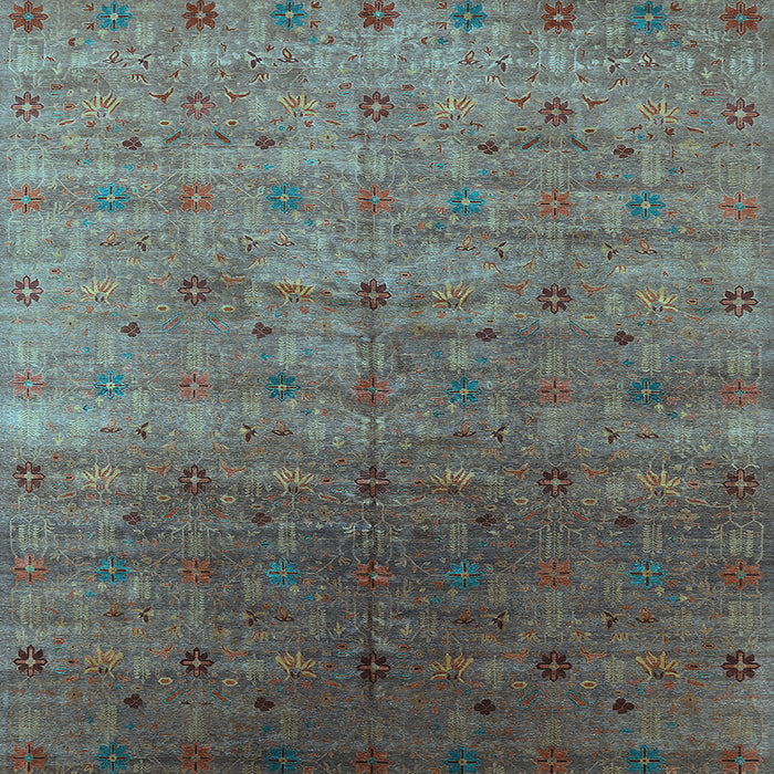 Square Oriental Light Blue Industrial Rug, urb3252lblu