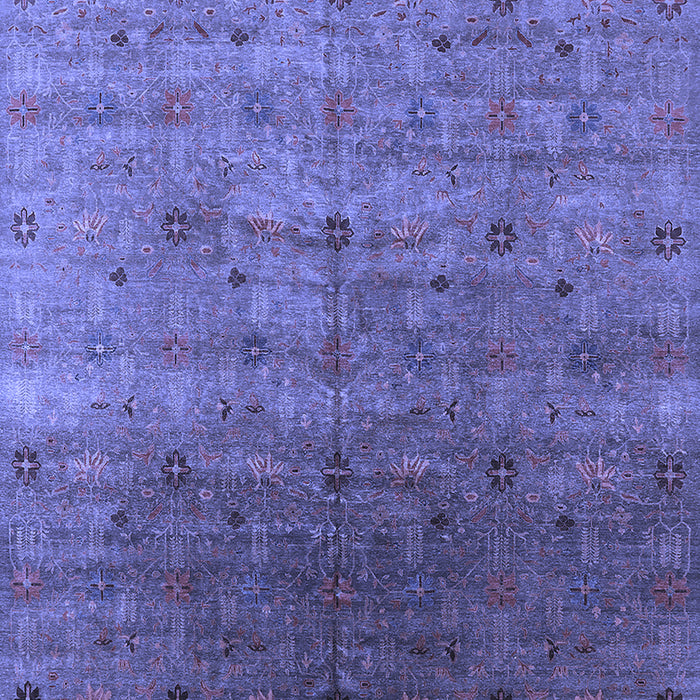 Machine Washable Oriental Blue Industrial Rug, wshurb3252blu
