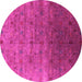 Round Oriental Pink Industrial Rug, urb3252pnk