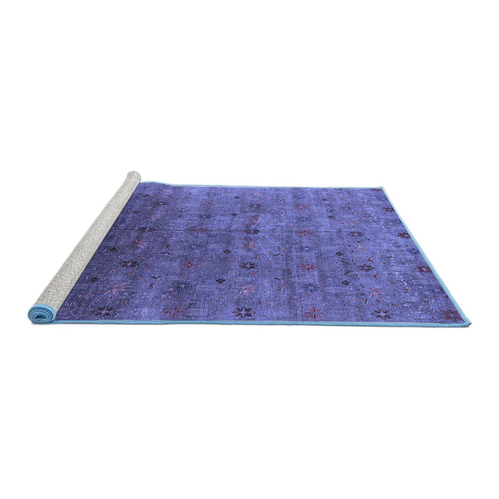 Sideview of Machine Washable Oriental Blue Industrial Rug, wshurb3252blu