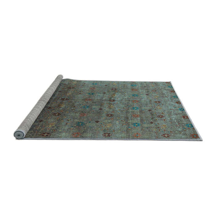 Sideview of Machine Washable Oriental Light Blue Industrial Rug, wshurb3252lblu