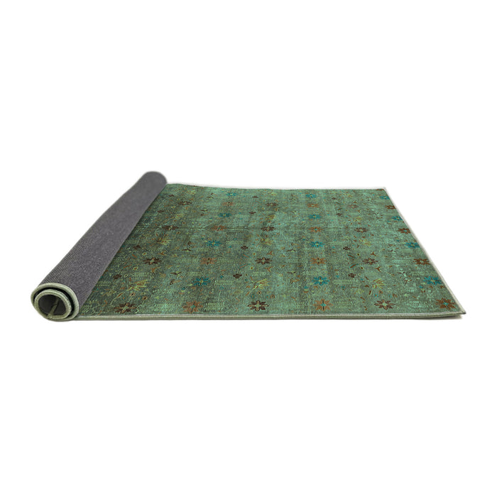 Sideview of Oriental Turquoise Industrial Rug, urb3252turq