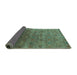 Sideview of Oriental Turquoise Industrial Rug, urb3252turq