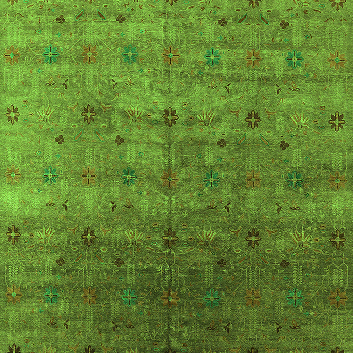 Machine Washable Oriental Green Industrial Area Rugs, wshurb3252grn