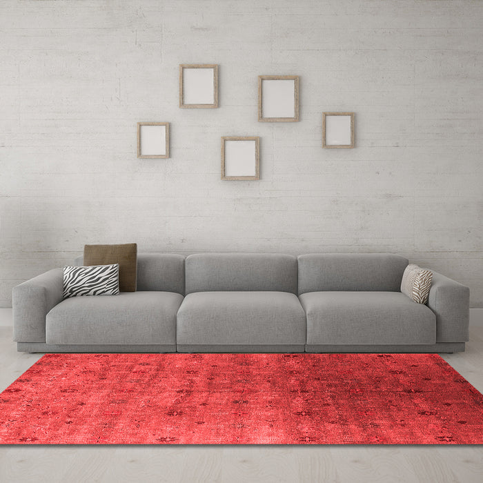 Industrial Red Washable Rugs
