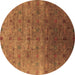 Round Oriental Brown Industrial Rug, urb3252brn