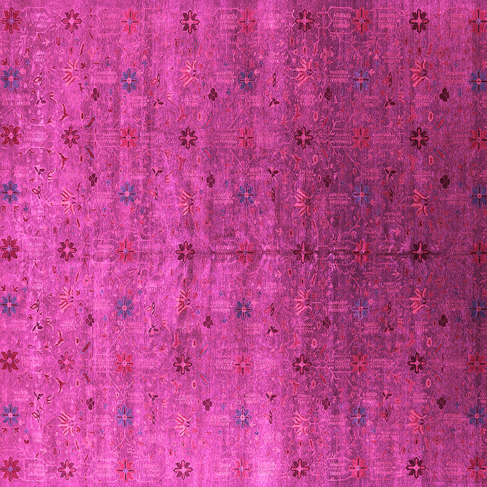 Square Machine Washable Oriental Pink Industrial Rug, wshurb3252pnk