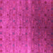 Square Machine Washable Oriental Pink Industrial Rug, wshurb3252pnk