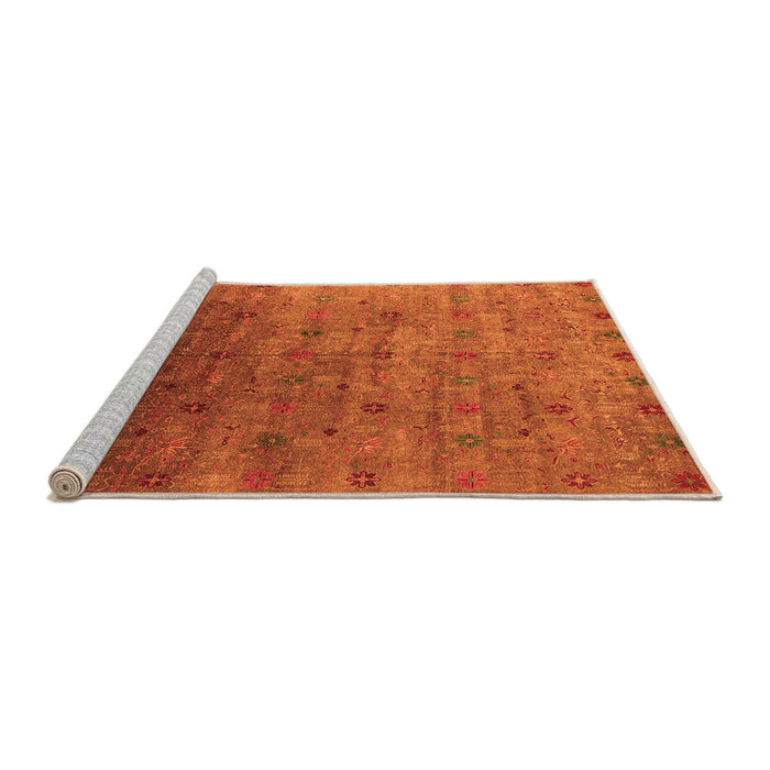 Sideview of Machine Washable Oriental Orange Industrial Area Rugs, wshurb3252org