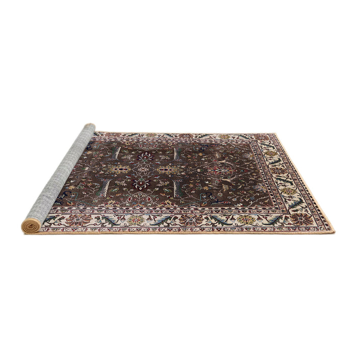 Sideview of Machine Washable Industrial Modern Bakers Brown Rug, wshurb3253