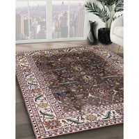 Mid-Century Modern Bakers Brown Oriental Rug, urb3253