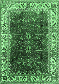 Oriental Emerald Green Industrial Rug, urb3253emgrn