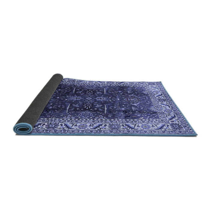 Sideview of Oriental Blue Industrial Rug, urb3253blu