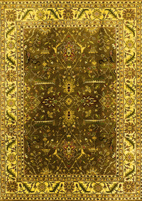 Oriental Yellow Industrial Rug, urb3253yw