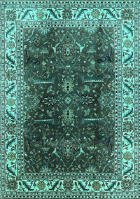 Oriental Turquoise Industrial Rug, urb3253turq